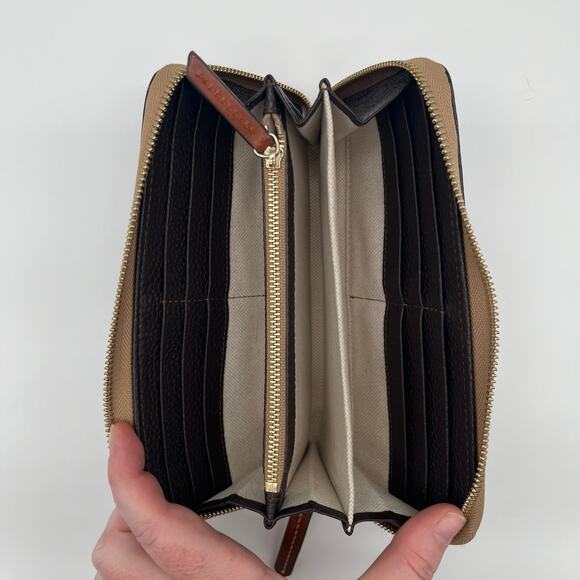 DOONEY & BOURKE Leather Long Zip-Around Wallet, Dark Brown - Picture 7 of 9